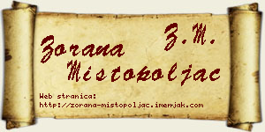 Zorana Mistopoljac vizit kartica